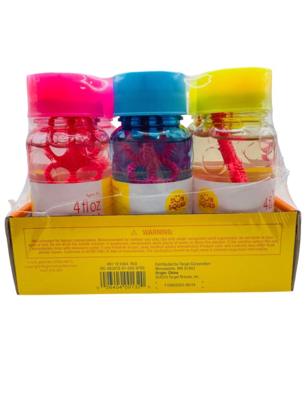 Sun Squad Bubble Solution Set 6-Pack With Wands 4 fl oz Each Non-Toxic Ages 3+ F - Picture 2 of 3